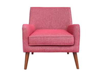 China Scarlet Colour Fabric Arm Chair Timber Legs Modern Occasional Chairs for sale