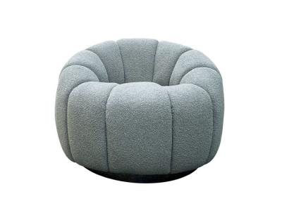 China Pumpkin Fabric Swivel Chair Tufted Smart Grey Boucle Swivel Chair for sale