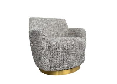 China Polyester Swivel Chair Fabric Cover Metal Plinth Grey Cloth Swivel Chairs for sale