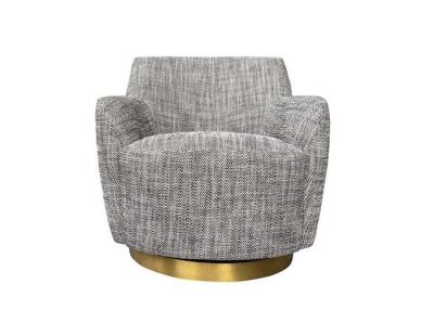 China High Density Sponge Padded Fabric Swivel Chair Grey Swivel Chair Metal Plinth for sale