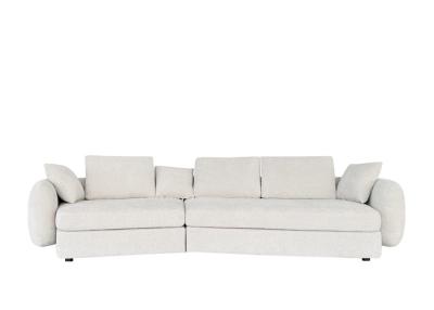 China Modulair sectioneel stoffen sofa beige 2 stuk set sofa hoge dichtheid spons gevulde stoel Te koop