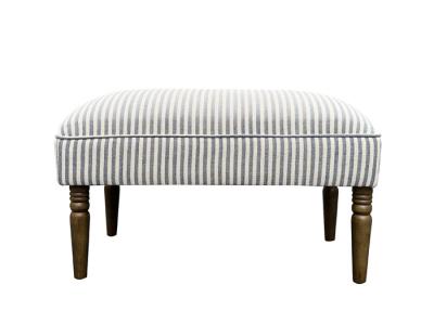 China Timber Legs Square Ottoman Footstool Striped Fabric Large Rectangular Footstool for sale