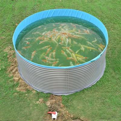 China Above Ground Tarpaulin Fish Pond With Galvanized Sheet Outdoor for sale