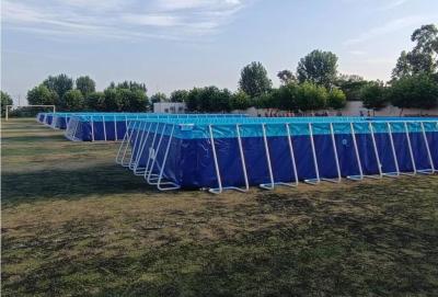China Piscina de encerado do PVC de 25M*5M  Outdoor, acima do quadro à terra do metal das piscinas à venda
