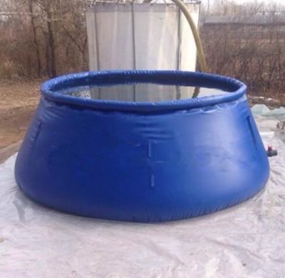 China Industrial Fabric Tarpaulin Water Tank Soft PVC Foldable Rain Water Container Water Holding Tank for sale