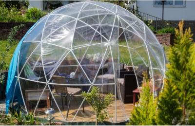 China 5M Luxury Geodesic Dome Tent With Steel Pipes And Transparent Cover Dome Party Tents for sale