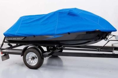 China 10M * 4M UV Resistant Blue Color Polyester Boat Cover Heat Resistant Tarp for sale