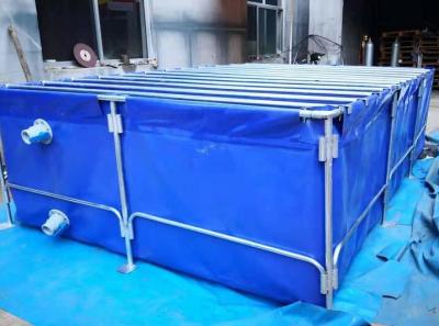 China 10000L Tarpaulin Water Tank Self Stand Foldable Plastic Fish Ponds Tarpaulin Fish Farming for sale