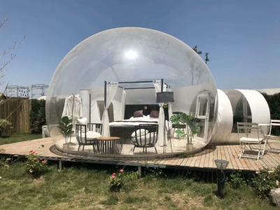 China Tienda inflable transparente del iglú de la casa de la bóveda con 4 porciones de cuarto de baño, sala de estar, dormitorio y callejón en venta