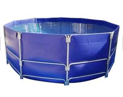 China Outdoor Round TPU 50000L 100000L Fish Farming Tank With Metal Frame Fish Pond Plastic Tank for sale
