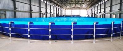 China 50000L Foldable PVC Tarpaulin Fish Farming Tank Fish Pond Plastic Tank Outdoor Fish Pond for sale