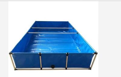 China Rectangular 2500L Moveable PVC Tarpaulin Fish Pond Collapsible Fish Tank Diy Fish Pond for sale