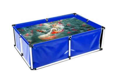 China Movable 4000L PVC Tarpaulin Fish Farming Water Tank With Metal Frame Collapsible Fish Tank for sale