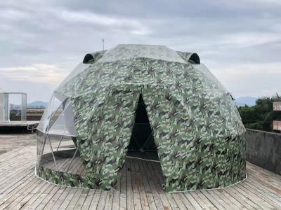 China Camouflage Outdoor Hotel Steel 5M Geodesic Dome Tent UV Resistance Dome Camping Tent for sale
