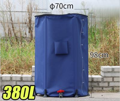 China PVC Tarpaulin Rainwater Collection Bucket 380L Circle Round Shape for sale