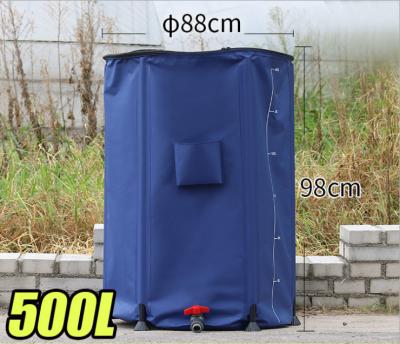 China Foldable PVC Tarpaulin Rain Saver Barrel 500L For Farm Garden Agricultural for sale