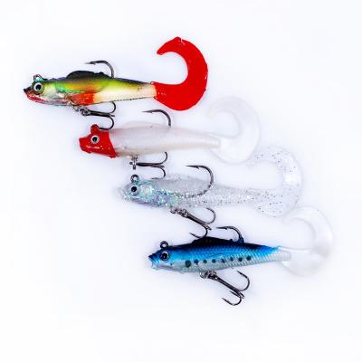 China Silicone Lead Fishing Lures Baits Equipped With A Single Three Hooks 9g 9cm for sale