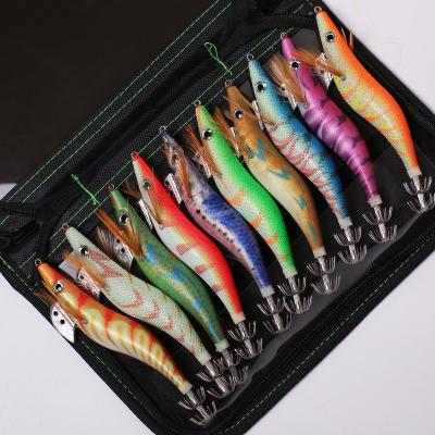 China Luminous Wooden Shrimp Set Sea Fishing Gear Lures ABS Material for sale