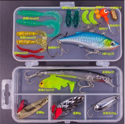 China 14 - 78 PCS Fishing Lures Set Metal Jig Spoons With Soft Silicone Bait for sale