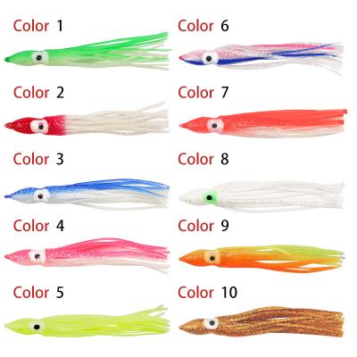 China Squid Octopus Beard Soft Fishing Lures Bait Luminous 20 Colors 12.5cm 4.2g for sale