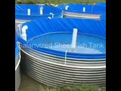 Galvanized Sheet  Fish Tank PP Bottom Drain DN110MM Collapsible Farming Fish Pond