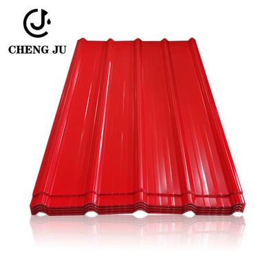 China O material de construção vermelho da chapa metálica do telhado da luz solar galvanizou telhas de telhado onduladas da chapa de aço à venda