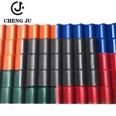 China Glazed PVC Roof Tile Synthetic Resinvilla Bamboo Joint Waterproof Tile for sale