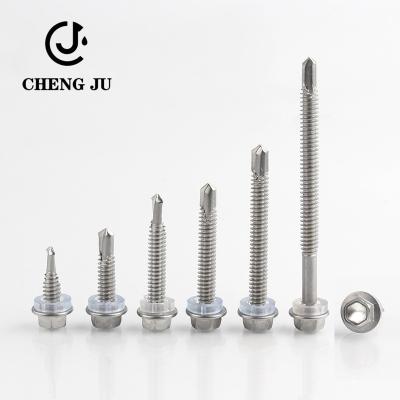 China 304 Screw Accessories Stainless Steel Roofing Hex Washer Head Screw Hex Self Drill Screw for sale
