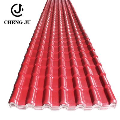 China O PVC impermeável comum de bambu da telha de Resinvilla da cor vermelha vitrificou a telha de telhado à venda