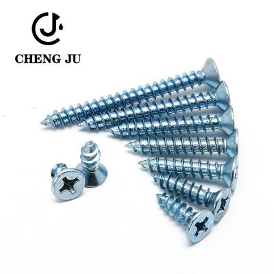 China Galvanized Screw Accessories Flat Screw Cross Recessed Countersunk Head Self Tapping Screw for sale
