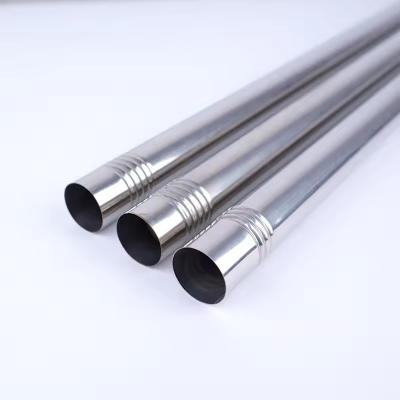 China Stainless Steel Thread Splicing Shower Curtain Rod End Shape Mop Broom Rod for sale