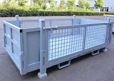 China Heavy Duty Collapsible Cage Pallet Q235 Metal Stillage Grey for sale