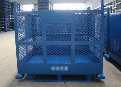 China Stackable Forklift Stillage Bin Mesh Pallet Cages Drop Front for sale