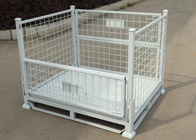 China Stackable White Stillage Steel Pallet Cage For Gas Bottle Logistics for sale