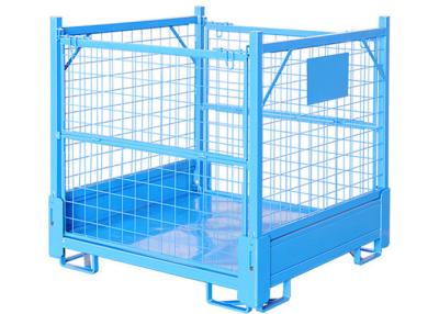 China OEM Stackable Stillage Cage Welde Mild Mesh Steel Pallet Cages Collapsible for sale