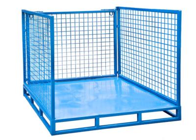 China Detachable Stackable Steel Racks Pallet Three Sides Wire Mesh 1000kg for sale