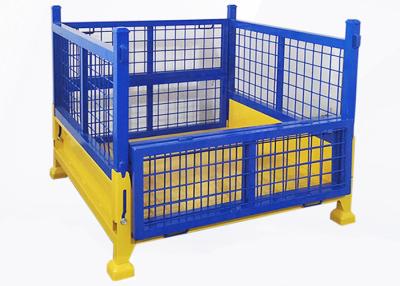 China Collapsible Wire Mesh Pallet Containers Welded Wire Cage Powder Coated Finish 1200*1000mm for sale