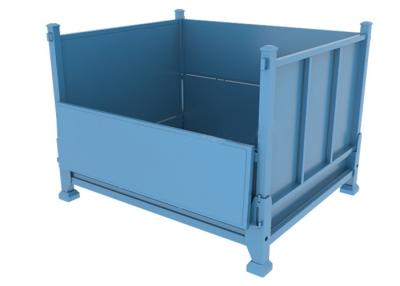 China ODM Collapsible Steel Stillage Cage Box Pallet With Half Gate 1200x1000mm for sale