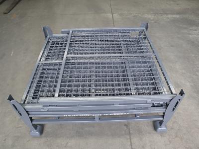 China Warehouse Storage Wire Mesh Pallet Cage Customized Szie 500 - 1000kg Load Capacity for sale