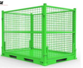China Steel Stillage Pallet Cage With Custom Color Wheels - 1000mm 800mm Depth à venda