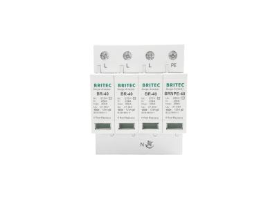 China 40kA 275V/255V Industrial DIN Rail 3 Phase Type 2 SPD Surge Protection Device for sale