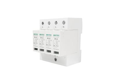 China AC Type 2 Three Phase Lightning Proof Surge Protector 20kA / 4P Power Supply SPD for sale