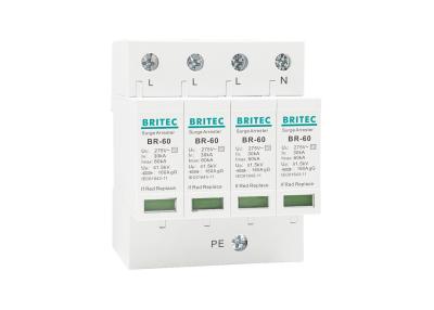 China 320V Voltage Limiter SPD Power Surge Protection Device 4P Class II 60KA for sale