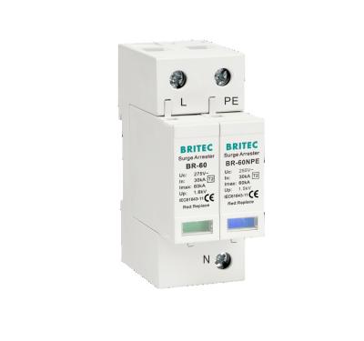 China BR-60 Spd Surge Protective surge Arrester Device 1P+1 Single Phase lightning protection for sale