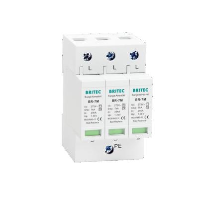 China BR-7M 3P 7ka T1+T2 Surge Protective Device Lightning Arrester SPD Mov surge Protector for sale