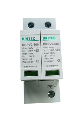 China BRPV2 500 PV Surge Arrester DC12V 24V 48V 500V 690V 800V 1000V Surge Protector Protective Device for sale