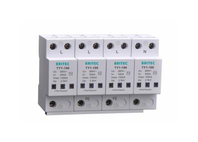 China 100kA SPD 4 Pole AC Power Surge Protector Low Residual Voltage for sale