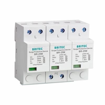 China BR-25M 3P Class I spd Surge Protector Remote Signaling Function lightning arrester  for sale