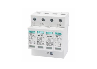 China Electrical Network C Grade Low Voltage 40ka Three Phase SPD Surge Protector for sale