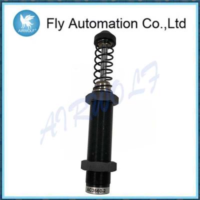 China Black Airtac Shock Absorber With Plastic Cap / AC3660-2 Hydraulic Buffer for sale